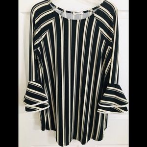 Reborn J Black & Creme Striped Tunic